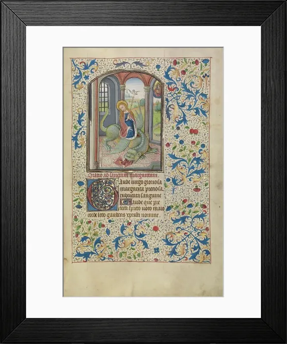 Framed Print : Saint Margaret; Arenberg Hours, early 1460s. Creator: Willem Vrelant Framed Print : Saint Margaret; Arenberg Hours, early 1460s. Creator: Willem Vrelant