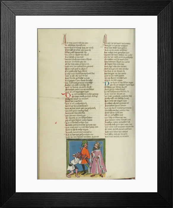 Framed Print : Shimei Throwing Stones at David; Weltchronik, about 1400-1410. Creator: Unknown Framed Print : Shimei Throwing Stones at David; Weltchronik, about 1400-1410. Creator: Unknown