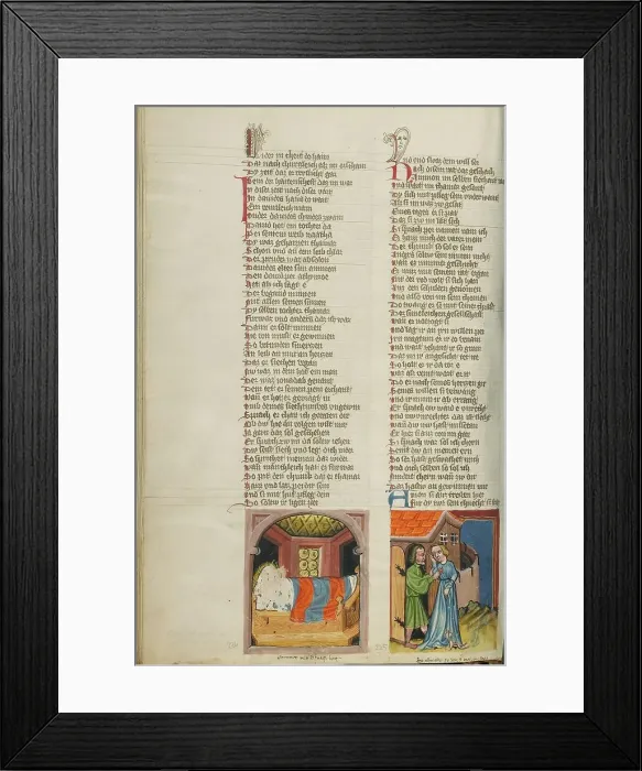 Framed Print : Amnon Raping Tamar: Amnon Throwing Tamar Out of his House; Weltchronik, about 1400-1410. Creator: Unknown Framed Print : Amnon Raping Tamar: Amnon Throwing Tamar Out of his House; Weltchronik, about 1400-1410. Creator: Unknown