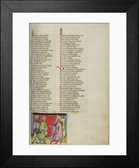 Framed Print : Ahimaaz Brings the Message to David; Weltchronik, about 1400-1410. Creator: Unknown Framed Print : Ahimaaz Brings the Message to David; Weltchronik, about 1400-1410. Creator: Unknown