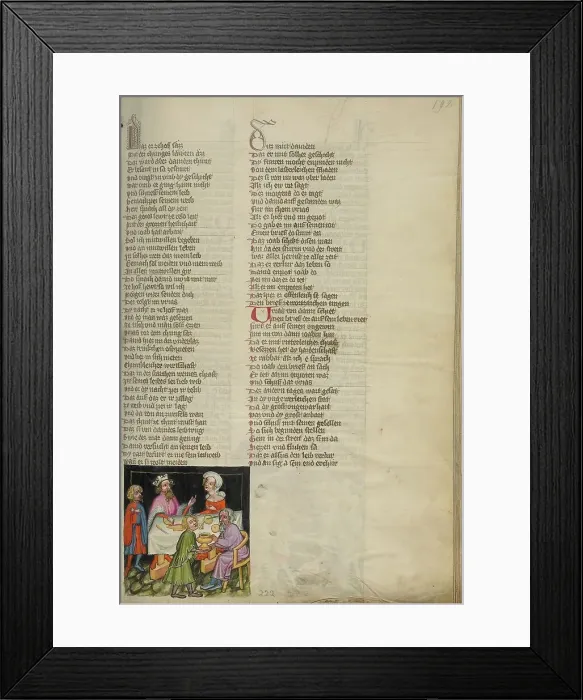 Framed Print : Uriah at David's Table; Weltchronik, about 1400-1410. Creator: Unknown Framed Print : Uriah at David's Table; Weltchronik, about 1400-1410. Creator: Unknown