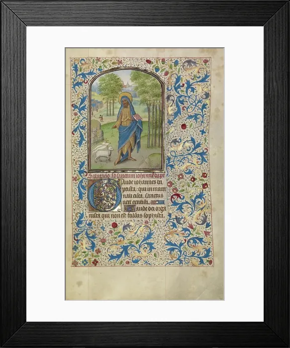 Framed Print : Saint John the Baptist; Arenberg Hours, early 1460s. Creator: Willem Vrelant Framed Print : Saint John the Baptist; Arenberg Hours, early 1460s. Creator: Willem Vrelant