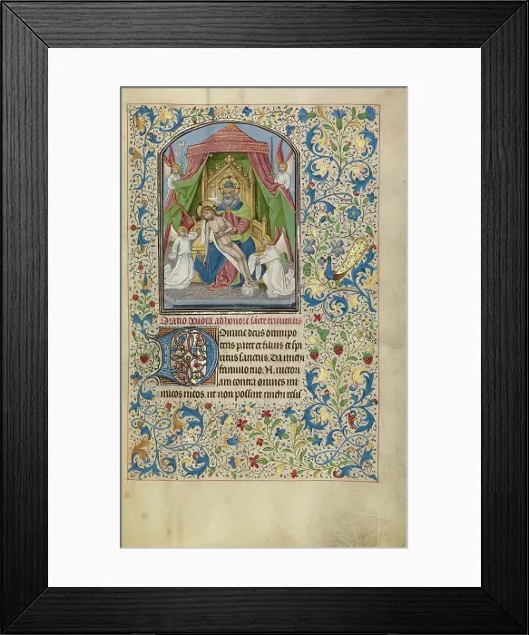 Framed Print : The Throne of Grace Trinity; Arenberg Hours, early 1460s. Creator: Willem Vrelant Framed Print : The Throne of Grace Trinity; Arenberg Hours, early 1460s. Creator: Willem Vrelant