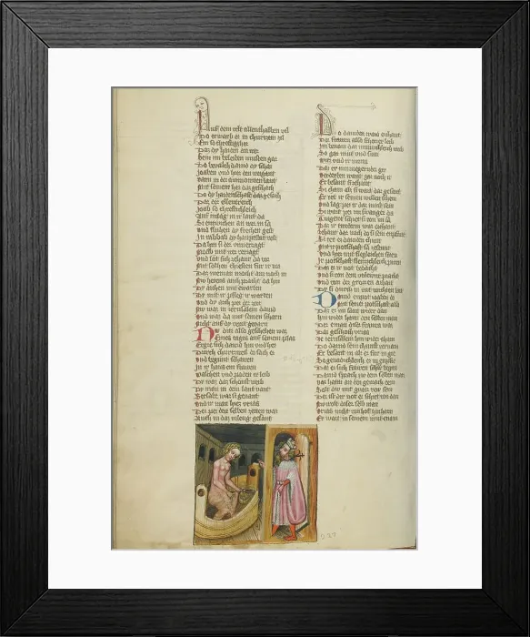Framed Print : David and Bathsheba; Weltchronik, about 1400-1410. Creator: Unknown Framed Print : David and Bathsheba; Weltchronik, about 1400-1410. Creator: Unknown