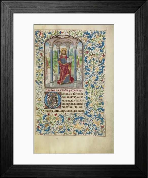 Framed Print : Christ Blessing; Arenberg Hours, early 1460s. Creator: Willem Vrelant Framed Print : Christ Blessing; Arenberg Hours, early 1460s. Creator: Willem Vrelant