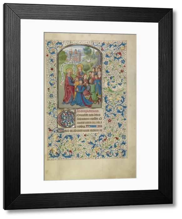 Framed Print : Saints Peter and John Baptizing the Samarians; Arenberg Hours, early 1460s. Creator: Willem Vrelant Framed Print : Saints Peter and John Baptizing the Samarians; Arenberg Hours, early 1460s. Creator: Willem Vrelant