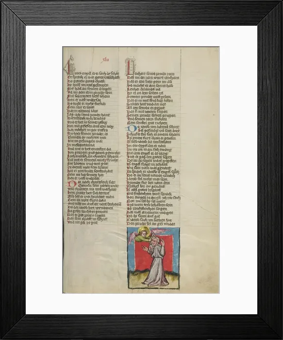 Framed Print : Jacob Wrestling with the Angel; Weltchronik, about 1400-1410. Creator: Unknown Framed Print : Jacob Wrestling with the Angel; Weltchronik, about 1400-1410. Creator: Unknown