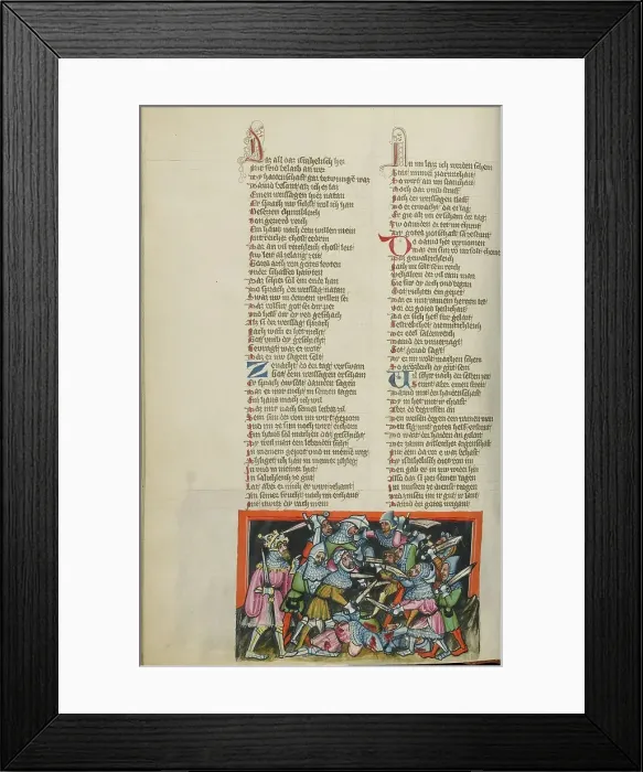Framed Print : The Defeat of the Philistines; Weltchronik, about 1400-1410. Creator: Unknown Framed Print : The Defeat of the Philistines; Weltchronik, about 1400-1410. Creator: Unknown