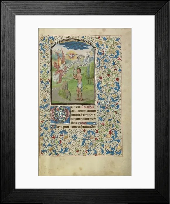 Framed Print : A Man Praying to the Holy Spirit; Arenberg Hours, early 1460s. Creator: Willem Vrelant Framed Print : A Man Praying to the Holy Spirit; Arenberg Hours, early 1460s. Creator: Willem Vrelant