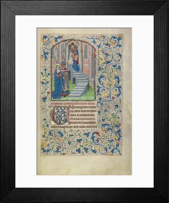 Framed Print : The Presentation of the Virgin in the Temple; Arenberg Hours, early 1460s. Creator: Willem Vrelant
