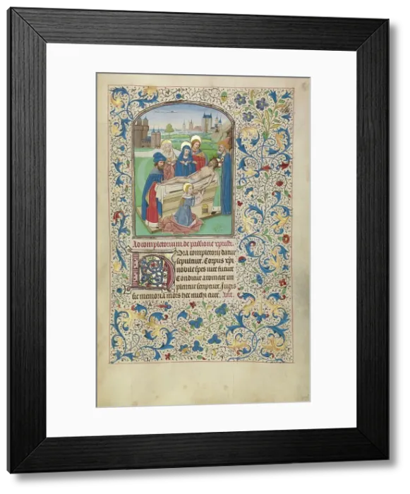 Framed Print : The Entombment; Arenberg Hours, early 1460s. Creator: Willem Vrelant Framed Print : The Entombment; Arenberg Hours, early 1460s. Creator: Willem Vrelant