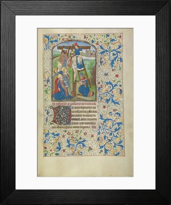 Framed Print : The Deposition; Arenberg Hours, early 1460s. Creator: Willem Vrelant Framed Print : The Deposition; Arenberg Hours, early 1460s. Creator: Willem Vrelant