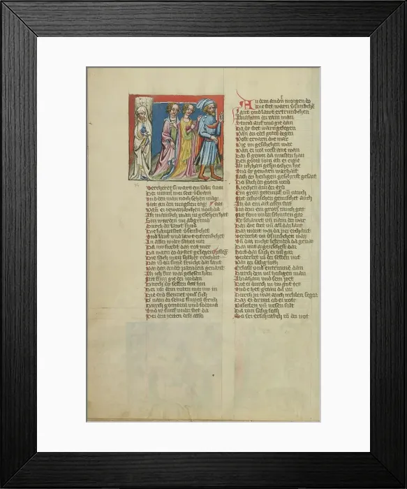 Framed Print : Lot's Wife Becomes a Pillar of Salt; Weltchronik, about 1400-1410. Creator: Unknown Framed Print : Lot's Wife Becomes a Pillar of Salt; Weltchronik, about 1400-1410. Creator: Unknown