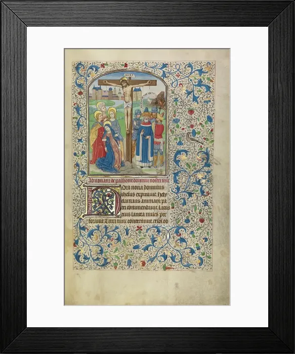 Framed Print : The Crucifixion; Arenberg Hours, early 1460s. Creator: Willem Vrelant Framed Print : The Crucifixion; Arenberg Hours, early 1460s. Creator: Willem Vrelant