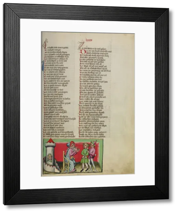 Framed Print : The Punishment of a Heretic; Weltchronik, about 1400-1410. Creator: Unknown Framed Print : The Punishment of a Heretic; Weltchronik, about 1400-1410. Creator: Unknown