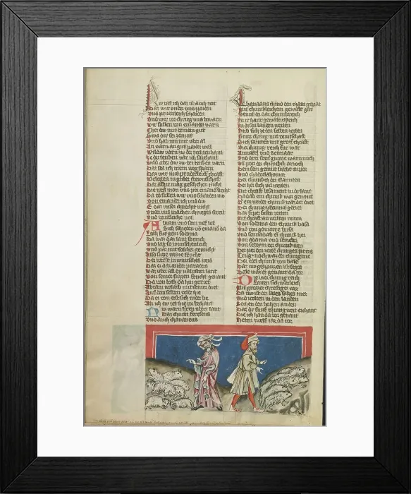 Framed Print : The Parting of Abraham and Lot; Weltchronik, about 1400-1410. Creator: Unknown Framed Print : The Parting of Abraham and Lot; Weltchronik, about 1400-1410. Creator: Unknown