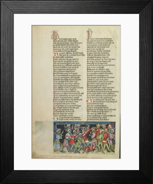 Framed Print : Abraham's Victory over the Four Kings; Weltchronik, about 1400-1410. Creator: Unknown Framed Print : Abraham's Victory over the Four Kings; Weltchronik, about 1400-1410. Creator: Unknown