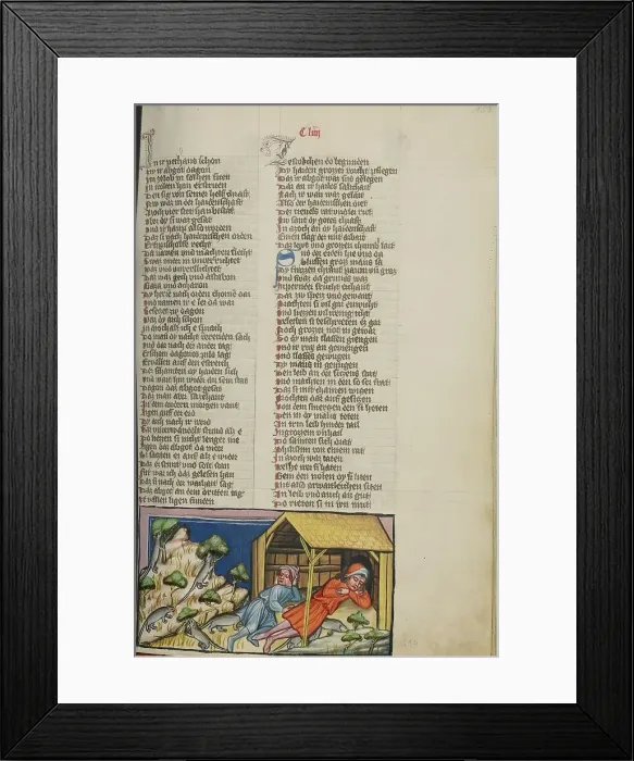 Framed Print : The Mouse Plague amongst the Philistines; Weltchronik, about 1400-1410. Creator: Unknown Framed Print : The Mouse Plague amongst the Philistines; Weltchronik, about 1400-1410. Creator: Unknown