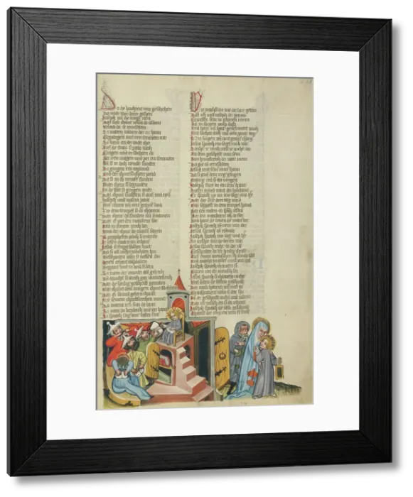 Framed Print : Jesus Among the Doctors; Weltchronik, about 1400-1410. Creator: Unknown Framed Print : Jesus Among the Doctors; Weltchronik, about 1400-1410. Creator: Unknown