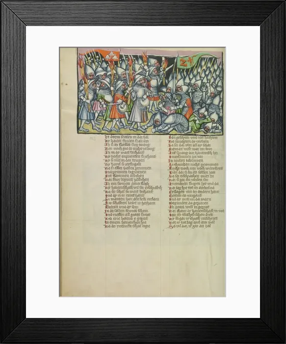 Framed Print : Gideon Attacking the Midianites at Night; Weltchronik, about 1400-1410. Creator: Unknown Framed Print : Gideon Attacking the Midianites at Night; Weltchronik, about 1400-1410. Creator: Unknown