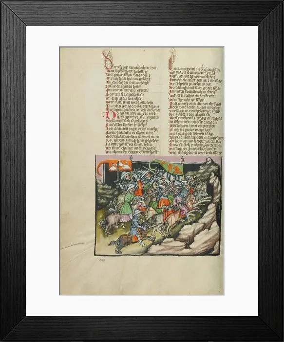 Framed Print : The Departure for the Battle near Gideon; Weltchronik, about 1400-1410. Creator: Unknown Framed Print : The Departure for the Battle near Gideon; Weltchronik, about 1400-1410. Creator: Unknown