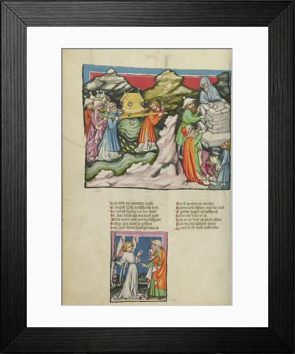Framed Print : The Israelites with the Ark of the Covenant in the River Jordan: The Erection of... about 1400-10. Creator: Unknown Framed Print : The Israelites with the Ark of the Covenant in the River Jordan: The Erection of... about 1400-10. Creator: Unknown