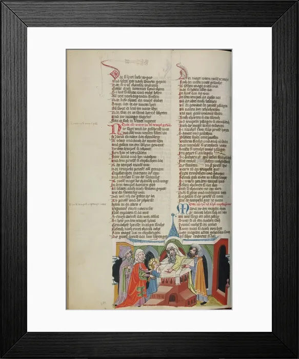 Framed Print : The Presentation of the Virgin in the Temple; Weltchronik, about 1400-1410. Creator: Unknown Framed Print : The Presentation of the Virgin in the Temple; Weltchronik, about 1400-1410. Creator: Unknown