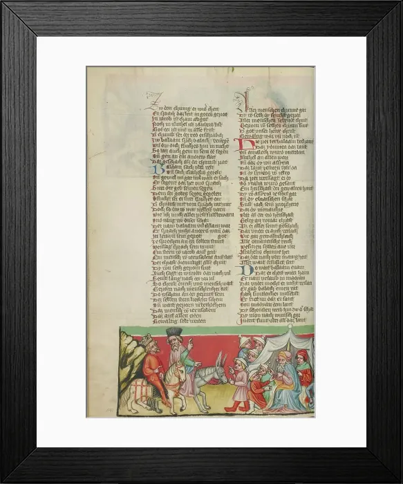 Framed Print : Balaam Blessing the People of Israel; Weltchronik, about 1400-1410. Creator: Unknown Framed Print : Balaam Blessing the People of Israel; Weltchronik, about 1400-1410. Creator: Unknown