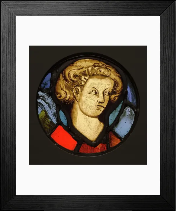Framed Print : Head of a Young Man, about 1320-1330. Creator: Unknown Framed Print : Head of a Young Man, about 1320-1330. Creator: Unknown