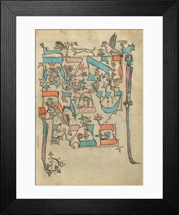 Framed Print : Decorated Text Page; Rothschild Pentateuch, 1296. Creators: Unknown, Elijah ben Meshallum Framed Print : Decorated Text Page; Rothschild Pentateuch, 1296. Creators: Unknown, Elijah ben Meshallum