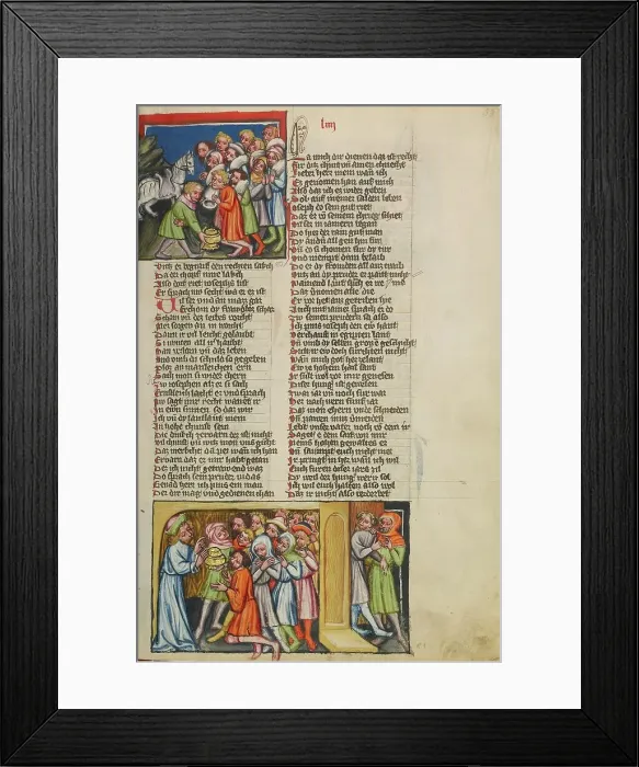 Framed Print : The Silver Cup Discovered: Joseph Reveals His Identity to His Brothers, about 1400-1410. Creator: Unknown Framed Print : The Silver Cup Discovered: Joseph Reveals His Identity to His Brothers, about 1400-1410. Creator: Unknown