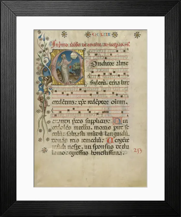 Framed Print : Initial C: The Creation of the World; Noted Breviary, about 1420. Creator: Unknown Framed Print : Initial C: The Creation of the World; Noted Breviary, about 1420. Creator: Unknown