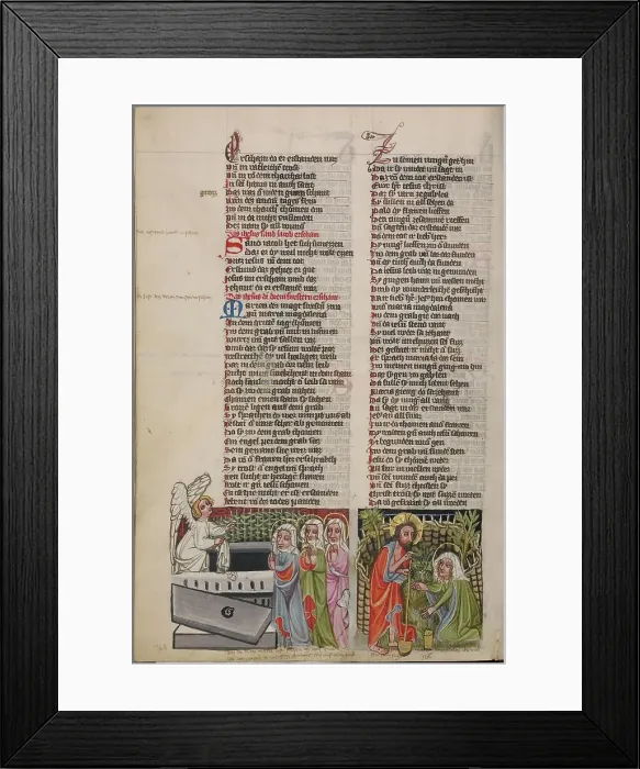 Framed Print : The Women at the Tomb: Noli me tangere; Weltchronik, about 1400-1410. Creator: Unknown Framed Print : The Women at the Tomb: Noli me tangere; Weltchronik, about 1400-1410. Creator: Unknown