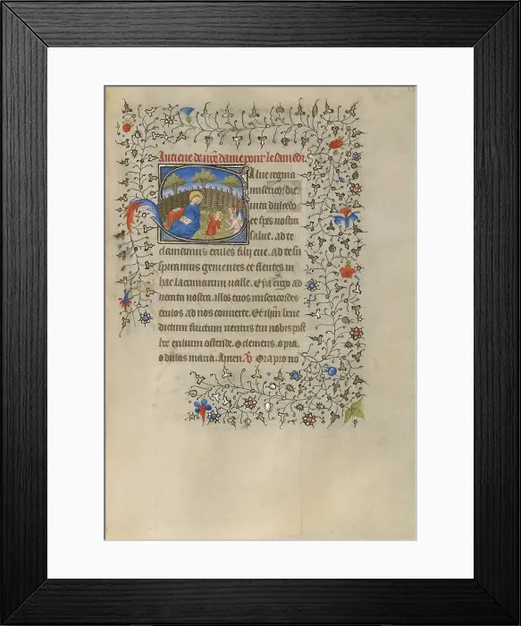 Framed Print : Initial S: The Virgin and Child in an Enclosed Garden; Book of Hours, about 1420. Creator: Unknown Framed Print : Initial S: The Virgin and Child in an Enclosed Garden; Book of Hours, about 1420. Creator: Unknown