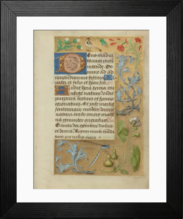 Framed Print : Decorated Text Page; Book of Hours, about 1480-1490. Creator: Unknown Framed Print : Decorated Text Page; Book of Hours, about 1480-1490. Creator: Unknown