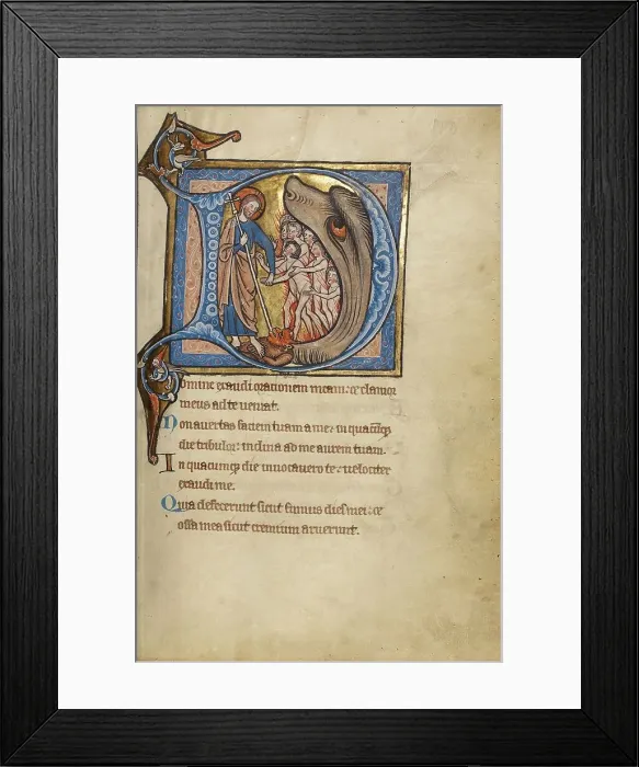 Framed Print : Initial D: The Harrowing of Hell; Psalter, mid-1200s. Creator: Unknown Framed Print : Initial D: The Harrowing of Hell; Psalter, mid-1200s. Creator: Unknown