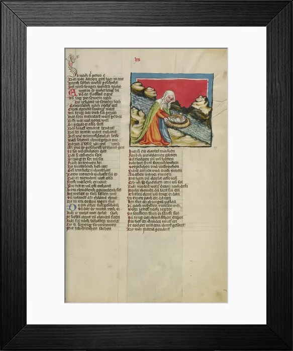 Framed Print : Moses Placed in the River; Weltchronik, about 1400-1410. Creator: Unknown Framed Print : Moses Placed in the River; Weltchronik, about 1400-1410. Creator: Unknown
