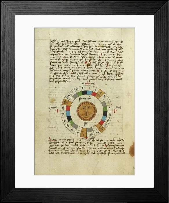 Framed Print : Diagram for Sunday, shortly after 1464. Creator: Unknown Framed Print : Diagram for Sunday, shortly after 1464. Creator: Unknown