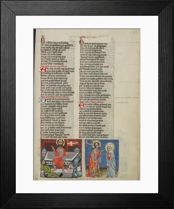 Framed Print : The Resurrection: The Appearance of Christ to his Mother; Weltchronik, about 1400-1410. Creator: Unknown Framed Print : The Resurrection: The Appearance of Christ to his Mother; Weltchronik, about 1400-1410. Creator: Unknown