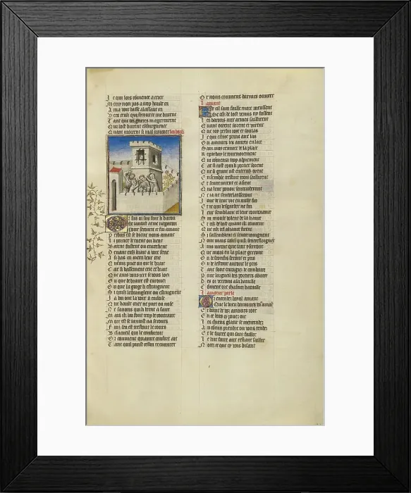Framed Print : The Lover Seized by the Personifications of Shame, Anxiety, and Resistance, about 1405. Creator: Unknown Framed Print : The Lover Seized by the Personifications of Shame, Anxiety, and Resistance, about 1405. Creator: Unknown