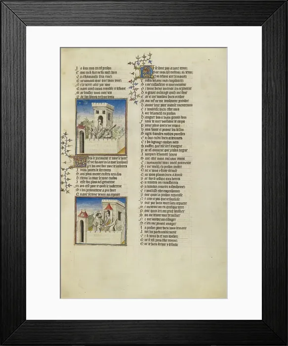 Framed Print : The Personifications of Shame and Anxiety Speaking to Resistance: The Personific... about 1405. Creator: Unknown Framed Print : The Personifications of Shame and Anxiety Speaking to Resistance: The Personific... about 1405. Creator: Unknown