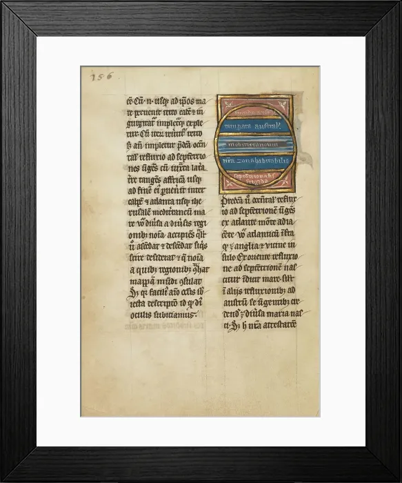 Framed Print : A Map of the Southern Zones; De Natura Avium; De Pastoribus et Ovibus, 1277 or after. Creator: Unknown Framed Print : A Map of the Southern Zones; De Natura Avium; De Pastoribus et Ovibus, 1277 or after. Creator: Unknown