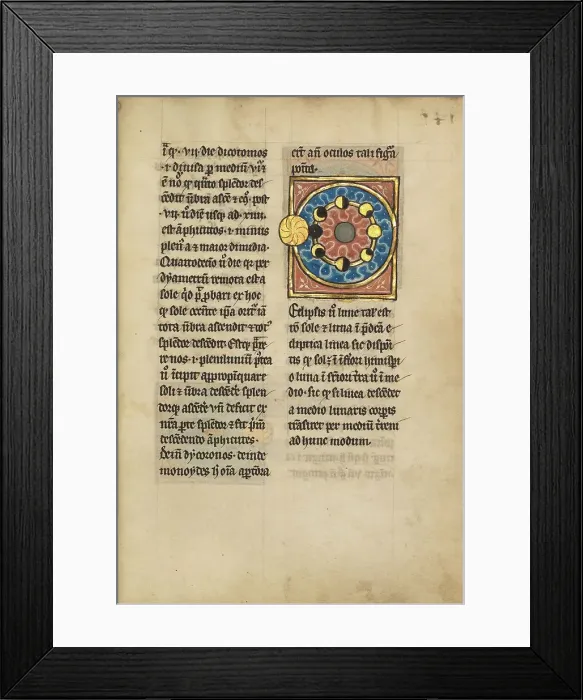 Framed Print : Diagram with the Sun and the Phases of the Moon; De Natura Avium; De Pastoribus... 1277 or after. Creator: Unknown Framed Print : Diagram with the Sun and the Phases of the Moon; De Natura Avium; De Pastoribus... 1277 or after. Creator: Unknown