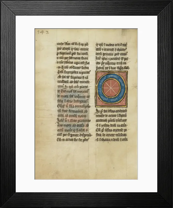 Framed Print : Diagram with Seven Signs of the Zodiac; De Natura Avium; De Pastoribus et Ovibus, 1277 or after. Creator: Unknown Framed Print : Diagram with Seven Signs of the Zodiac; De Natura Avium; De Pastoribus et Ovibus, 1277 or after. Creator: Unknown