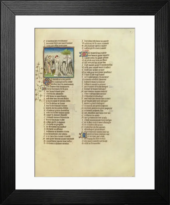 Framed Print : The God of Love Leads a Dance; Roman de la Rose, about 1405. Creator: Unknown Framed Print : The God of Love Leads a Dance; Roman de la Rose, about 1405. Creator: Unknown