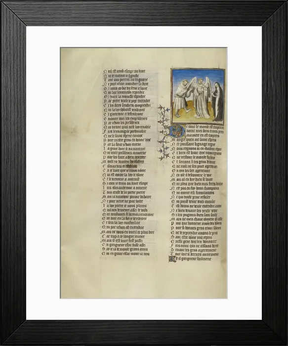 Framed Print : The God of Love between the Personifications of Bad Mouth and Abstinence, about 1405. Creator: Unknown Framed Print : The God of Love between the Personifications of Bad Mouth and Abstinence, about 1405. Creator: Unknown