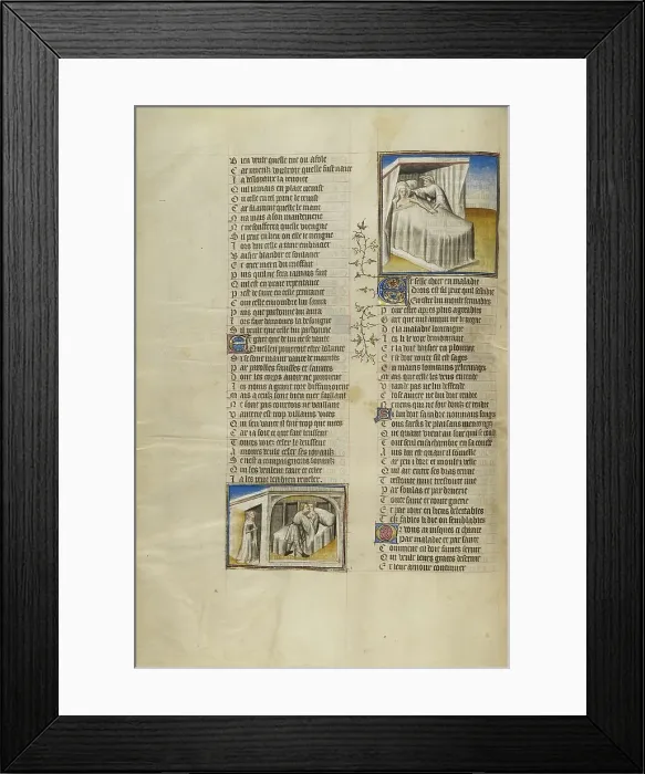 Framed Print : A Lover Entering the Bedroom of his Beloved: A Lover Finding the Pulse of his Beloved, about 1405. Creator: Unknown Framed Print : A Lover Entering the Bedroom of his Beloved: A Lover Finding the Pulse of his Beloved, about 1405. Creator: Unknown
