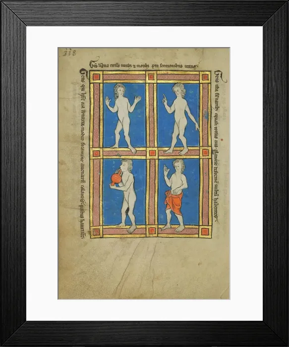 Framed Print : Men Who Speak Through Gestures; A Man Who Drinks From a Straw; A Man Without... 1277 or after. Creator: Unknown Framed Print : Men Who Speak Through Gestures; A Man Who Drinks From a Straw; A Man Without... 1277 or after. Creator: Unknown