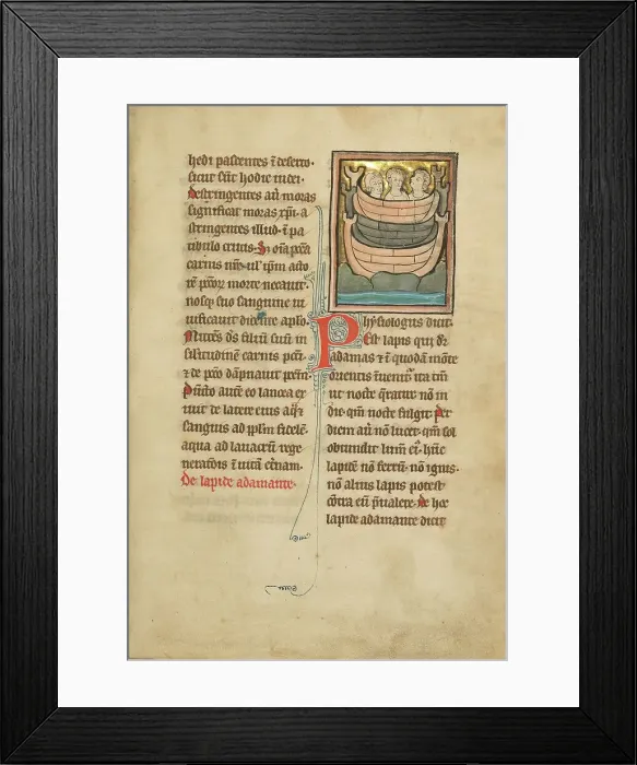 Framed Print : A Magnet Stone; De Natura Avium; De Pastoribus et Ovibus; Bestiarium, 1277 or after. Creator: Unknown Framed Print : A Magnet Stone; De Natura Avium; De Pastoribus et Ovibus; Bestiarium, 1277 or after. Creator: Unknown