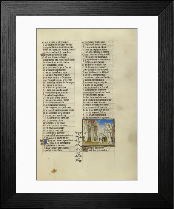 Framed Print : Jupiter with a Crown and a Scepter at the Threshold of a House; Roman de la Rose, about 1405. Creator: Unknown Framed Print : Jupiter with a Crown and a Scepter at the Threshold of a House; Roman de la Rose, about 1405. Creator: Unknown